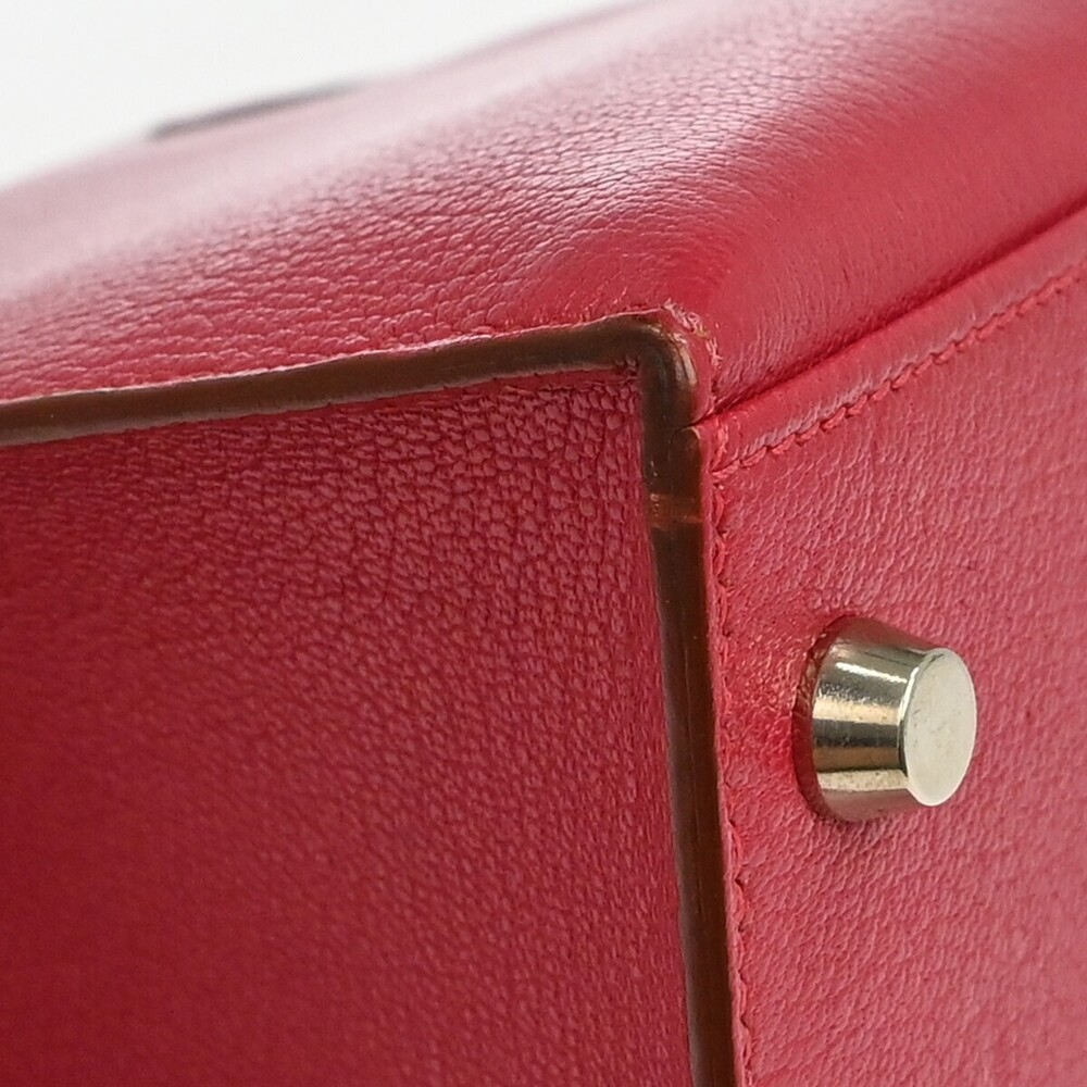Hermes Kelly Red Chevre de Coromandel with Palladium Hardware 25 - Picture 4 of 14